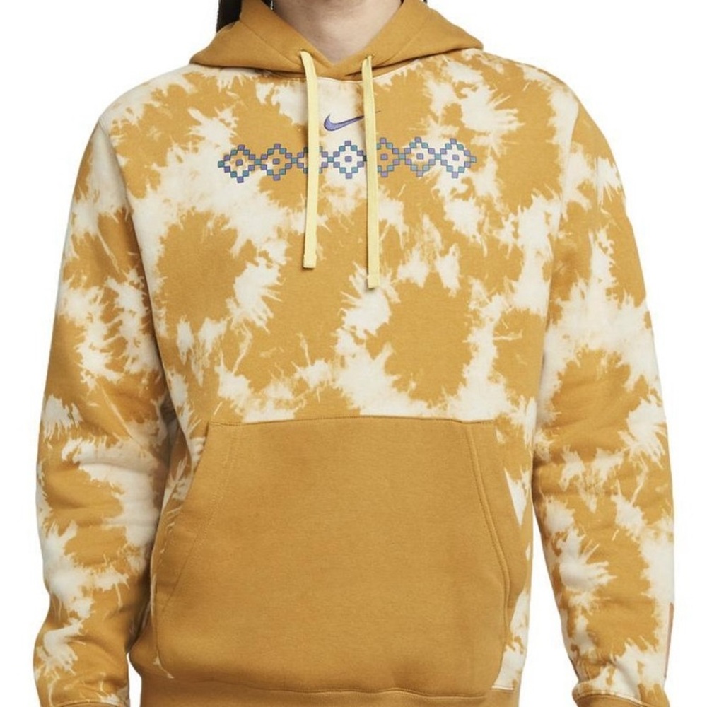 Nike Sportswear Men's N7 Club Fleece Pullover Hoodie (Wheat) rare Tye dye Small